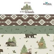 Let's Get Lost in the Woods - Acorns and Leaves Vintage Blue - by Tara Reed for Riley Blake Designs