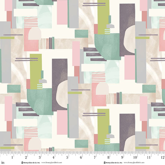 My Sunroom - Abstract Graphic Print in Light Multi - by Goldi L Designs for Henry Glass Fabrics