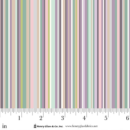 My Sunroom - Random Stripe Print in Morning Mist - by Goldi L Designs for Henry Glass Fabrics
