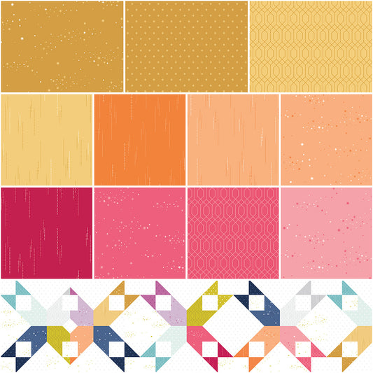 Essence Collection - Golden Fat Quarter Bundle - by Fran Gulick of Cotton and Joy for Riley Blake Designs