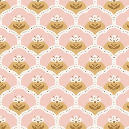 Vintage Charm Rosie Print Pink by Dots & Glory for Cloud 9 Organic Fabrics