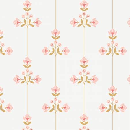 Vintage Charm Vivienne Print Pink by Dots & Glory for Cloud 9 Organic Fabrics