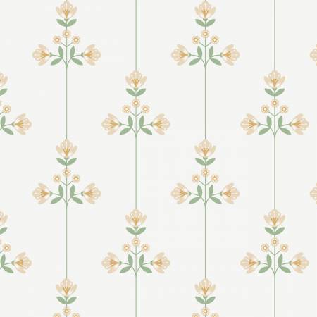 Vintage Charm Vivienne Print Tan by Dots & Glory for Cloud 9 Organic Fabrics
