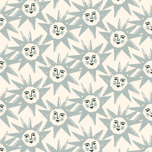 Kindred Comforts Organic Cotton Collection Shine On Print in Dusy Blue by Tanya Celia for Cloud 9 Fabrics