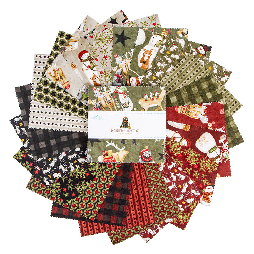 Northern Christmas Snowmen Green by Teresa Korgut for Riley Blake Designs
