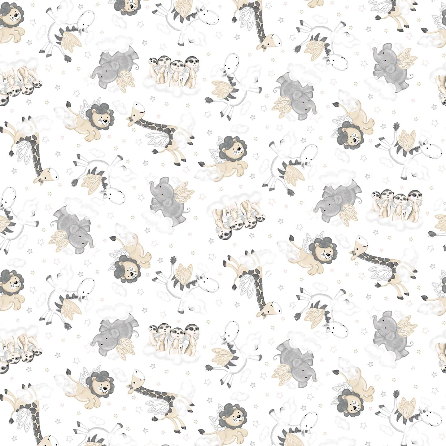 Moonlit Dreams - Tossed Animals - by Victoria Hutto for Studio E Fabrics