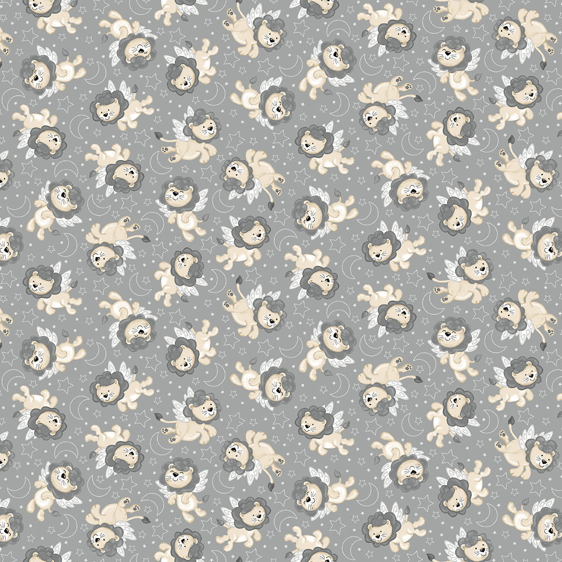 Moonlit Dreams - Tossed Lions - by Victoria Hutto for Studio E Fabrics