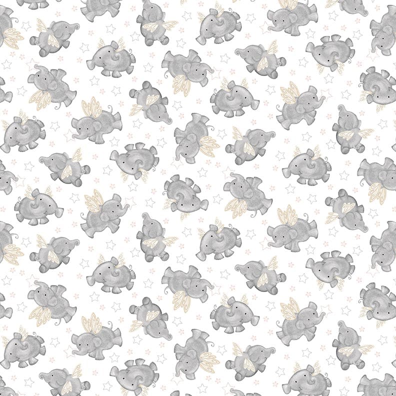 Moonlit Dreams - Tossed Elephants - by Victoria Hutto for Studio E Fabrics