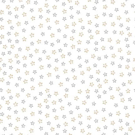 Moonlit Dreams - White Tossed Stars - by Victoria Hutto for Studio E Fabrics