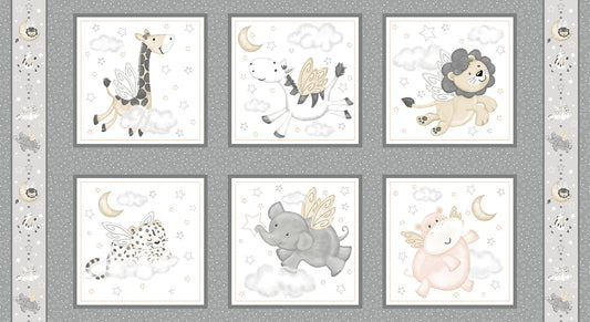 Moonlit Dreams - Animal Blocks Panel - by Victoria Hutto for Studio E Fabrics