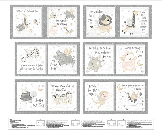 Moonlit Dreams - Animal Book Panel - by Victoria Hutto for Studio E Fabrics