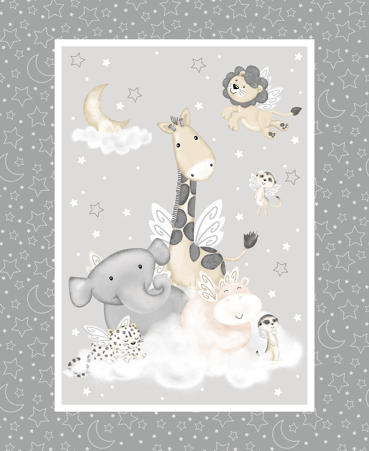 Moonlit Dreams - Animal Book Panel - by Victoria Hutto for Studio E Fabrics