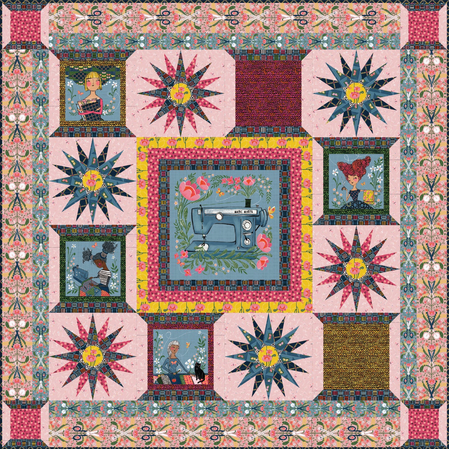 Magic Makers - Thread of Life Cornflower - by Cori Dantini for FreeSpirit Fabrics