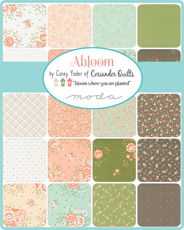 Abloom Robins Egg 29212 18 by Corey Yoder of Coriander Quilts for Moda Fabrics