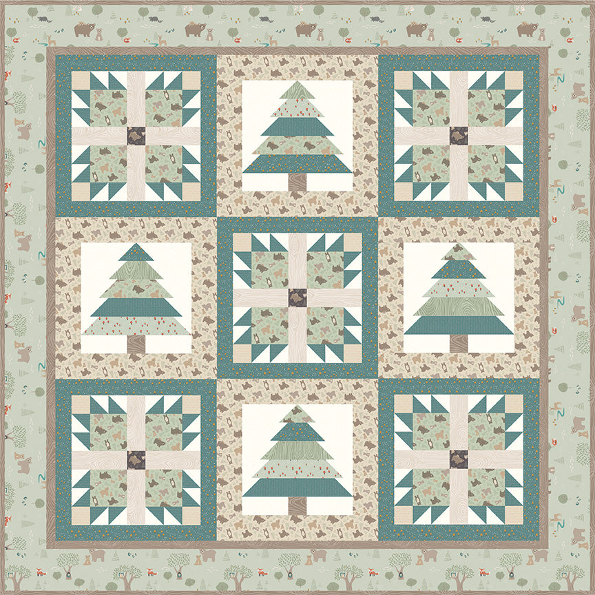 Elmer and Eloise Bears Print Brown by Deena Rutter for Riley Blake Designs