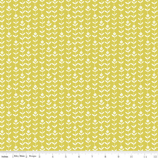Flower Farm - Vines Lime Print - by Keera Job for Riley Blake Designs