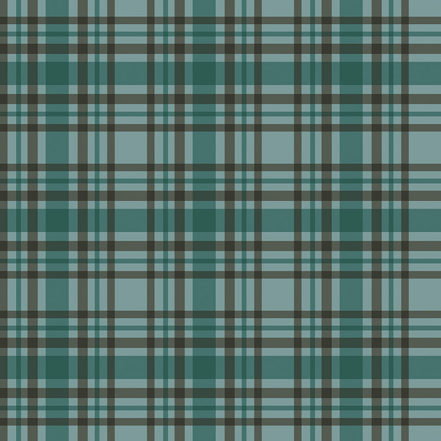 Let's Get Lost in the Woods - Plaid Teal - by Tara Reed for Riley Blake Designs