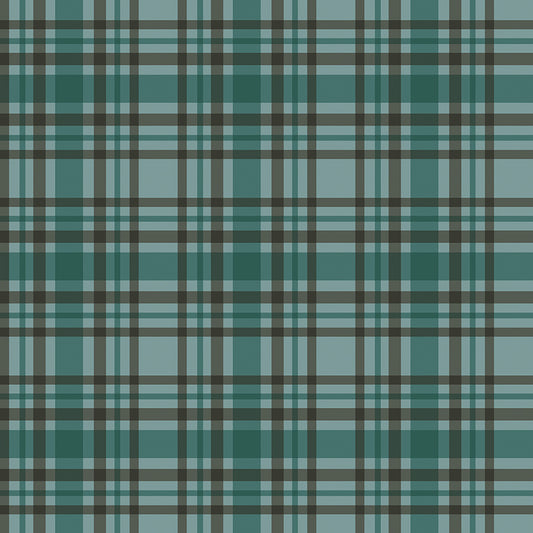 Let's Get Lost in the Woods - Plaid Teal - by Tara Reed for Riley Blake Designs