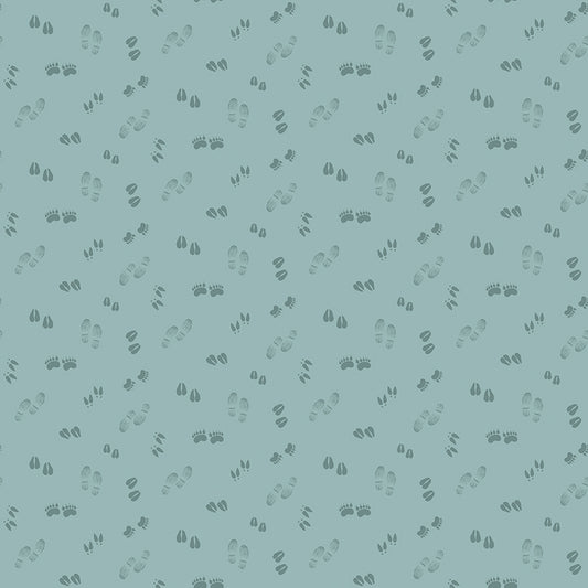 Let's Get Lost in the Woods - Tracks Vintage Blue - by Tara Reed for Riley Blake Designs