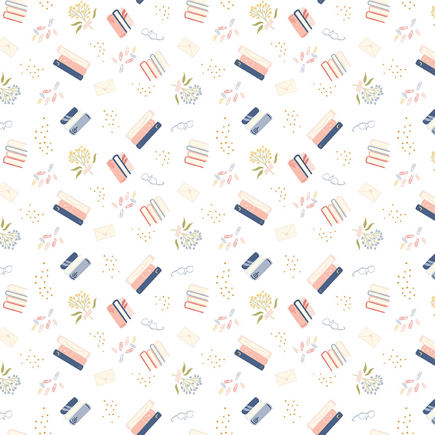 Between The Pages - Bookish Life White - by Fran Gulick of Cotton and Joy for Riley Blake Designs