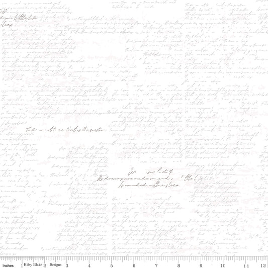 Between The Pages - Manuscript White - by Fran Gulick of Cotton and Joy for Riley Blake Designs