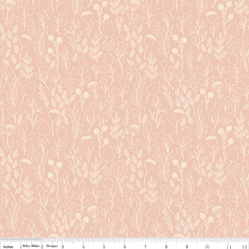 Blush 'n Butterscotch Outlines Blush by Simple Simon & Co for Riley Blake Designs
