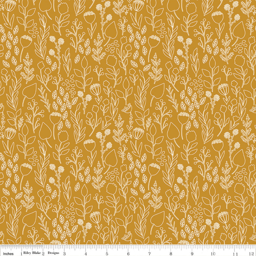 Blush 'n Butterscotch Outlines Butterscotch by Simple Simon & Co for Riley Blake Designs