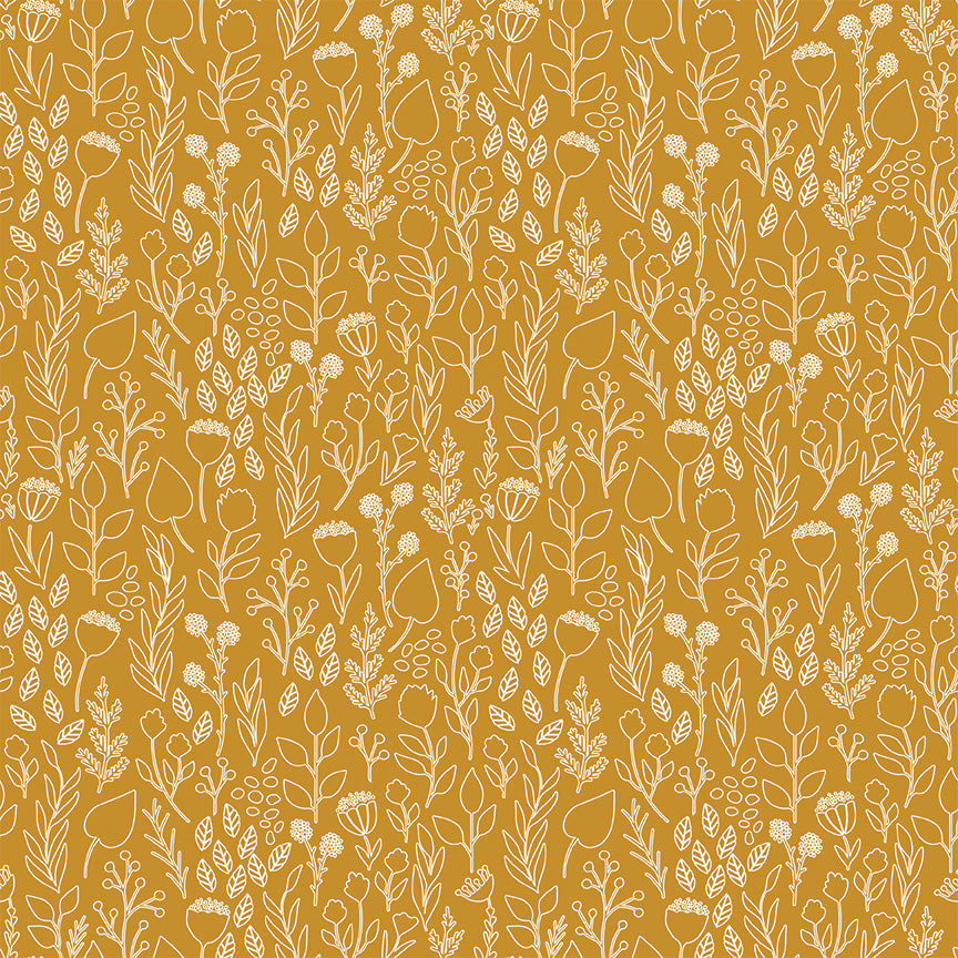 Blush 'n Butterscotch Outlines Butterscotch by Simple Simon & Co for Riley Blake Designs