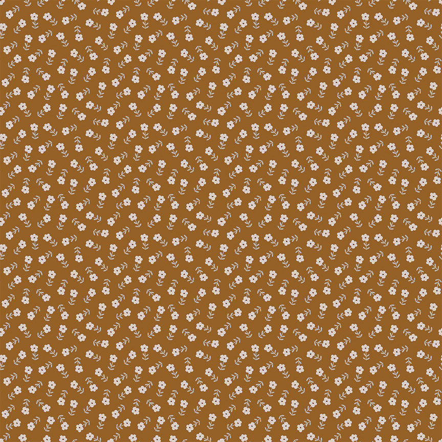 Blush 'n Butterscotch Ditsy Floral Cinnamon by Simple Simon & Co for Riley Blake Designs