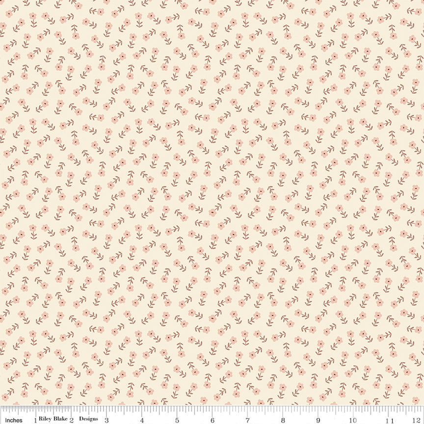 Blush 'n Butterscotch Ditsy Floral Cream by Simple Simon & Co for Riley Blake Designs