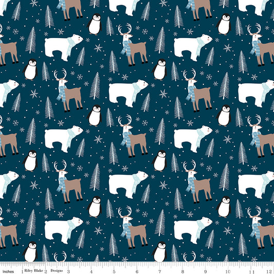 Winter Magic - Main Print Navy - by Dani Mogstad for Riley Blake Designs