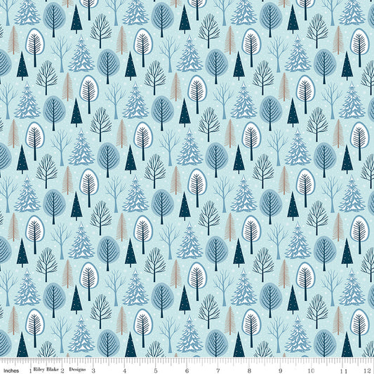 Winter Magic - Trees Aqua - by Dani Mogstad for Riley Blake Designs