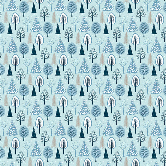 Winter Magic - Trees Aqua - by Dani Mogstad for Riley Blake Designs