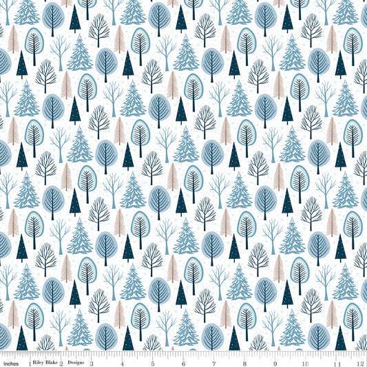 Winter Magic - Trees White - by Dani Mogstad for Riley Blake Designs
