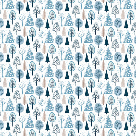 Winter Magic - Trees White - by Dani Mogstad for Riley Blake Designs