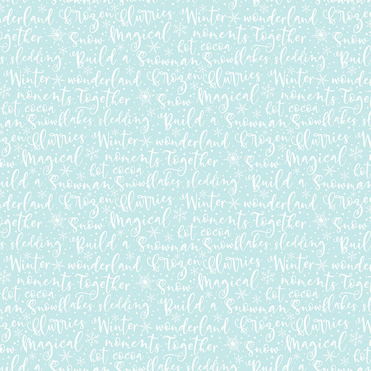 Winter Magic - Winter Words Aqua - by Dani Mogstad for Riley Blake Designs