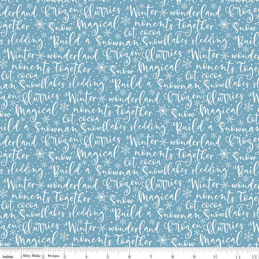 Winter Magic - Winter Words Blue - by Dani Mogstad for Riley Blake Designs