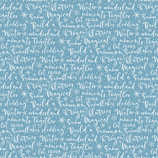 Winter Magic - Winter Words Blue - by Dani Mogstad for Riley Blake Designs