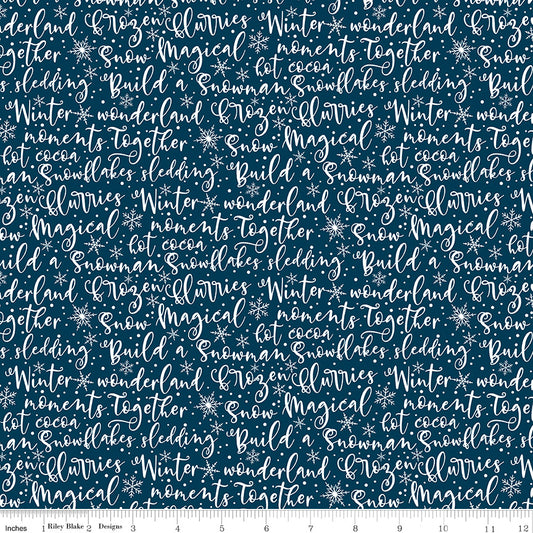 Winter Magic - Winter Words Navy - by Dani Mogstad for Riley Blake Designs