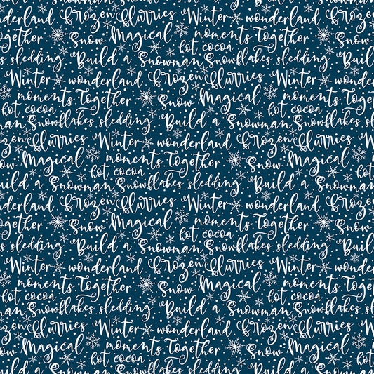 Winter Magic - Winter Words Navy - by Dani Mogstad for Riley Blake Designs