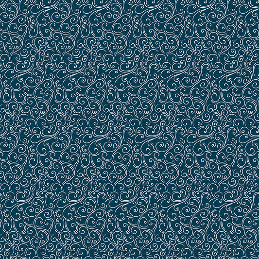 Winter Magic - Swirls Navy - Dani Mogstad for Riley Blake Designs