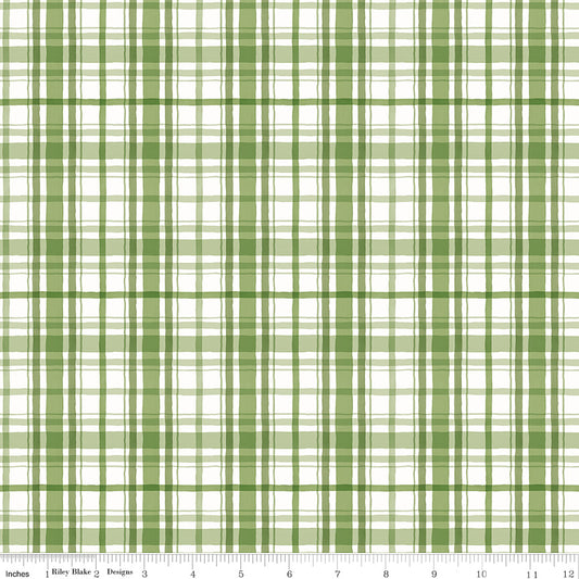 Santa's Tree Farm Plaid print in Green by Lisa Audit for Riley Blake Designs