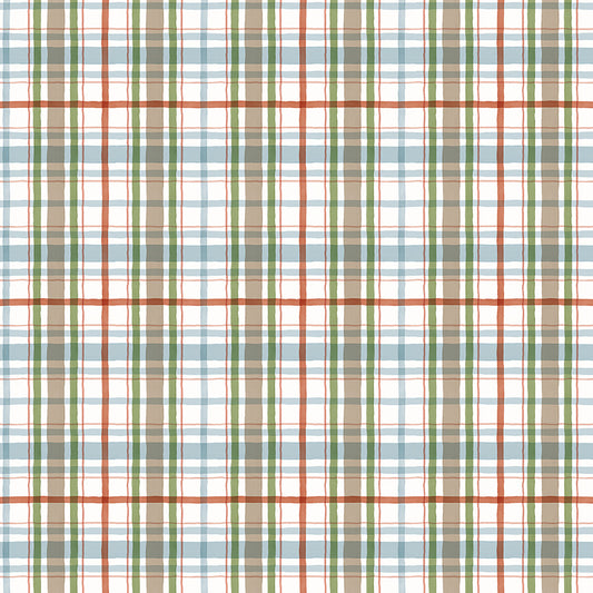 Santa's Tree Farm Plaid print in Snowy by Lisa Audit for Riley Blake Designs