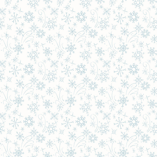 Santa's Tree Farm Snowflakes print in Snowy White by Lisa Audit for Riley Blake Designs