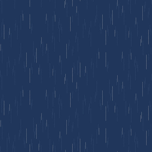 Essence Collection - Raindrops Print in Navy - by Fran Gulick of Cotton and Joy for Riley Blake Designs