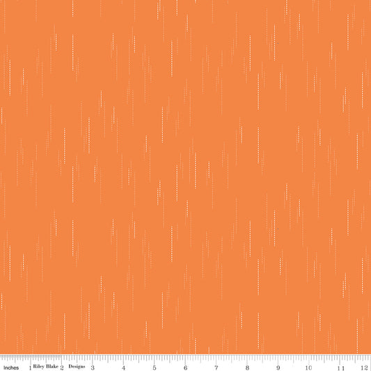 Essence Collection - Raindrops Print in Orange - by Fran Gulick of Cotton and Joy for Riley Blake Designs