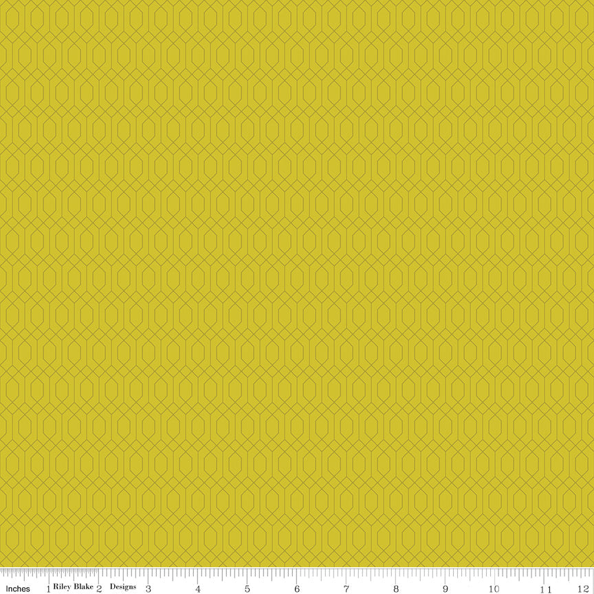 Essence Collection - Lattice Print in Citron - by Fran Gulick of Cotton and Joy for Riley Blake Designs