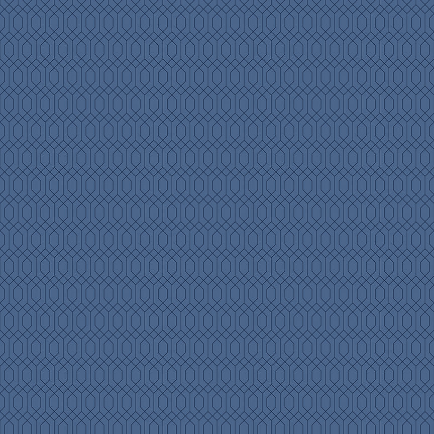 Essence Collection - Lattice Print in Denim Blue - by Fran Gulick of Cotton and Joy for Riley Blake Designs