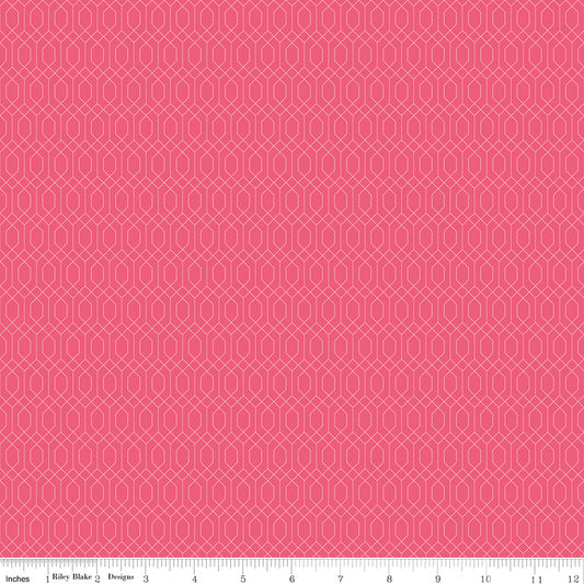 Essence Collection - Lattice Print in Hot Pink - by Fran Gulick of Cotton and Joy for Riley Blake Designs