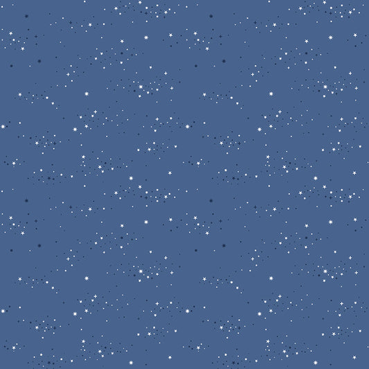 Essence Collection - Starlight Print in Denim Blue - by Fran Gulick of Cotton and Joy for Riley Blake Designs